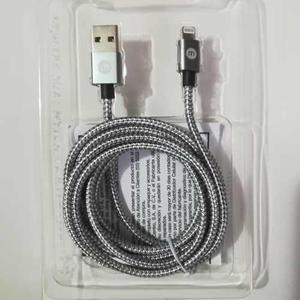 Cable Usb 2m Nylon Mobo Para Iphone Plateado