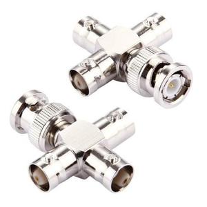 2 Pcs 1 Bnc Male To 3 Female Connector Cross Type