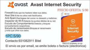 Antivirus Original Avast Internet Security Para 1pc