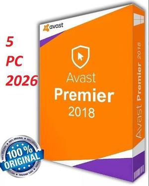 Avast Premier 2018 Para 5 Pc - Licencia Extendida 2026