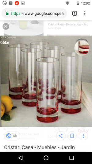 Set vasos cristal x 6
