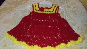 Vestidos Hechos A Crochet Para Bebe De 0_24 Meses