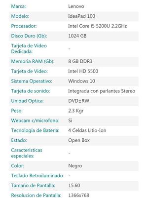 Venta Lenovo I5