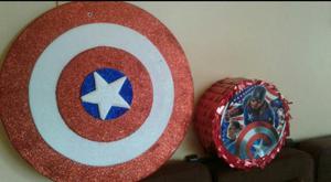 Piñata Y Escudo Capitán América