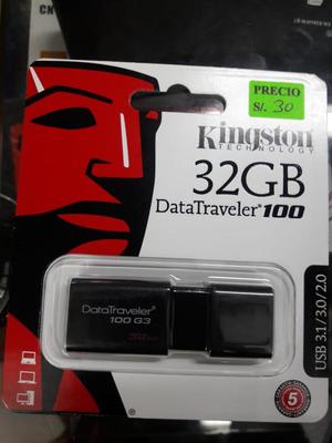 MEMORIA USB Y MICRO SD DE 32GB KINGSTON A SOLO S/