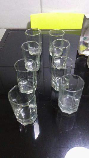 vendo ocho vasos octagonales 10cm de alto nuevos sin uso