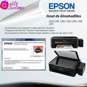 Reset Almohadillas Epson - L350,l355,l110,l210,l300,l555