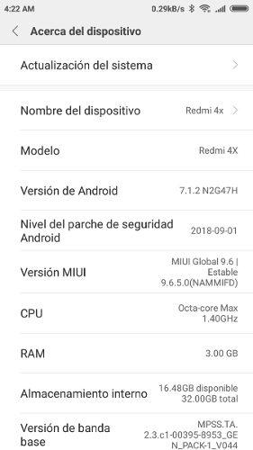 Vendo Xiaomi Redmi 4x 9.5 De 10