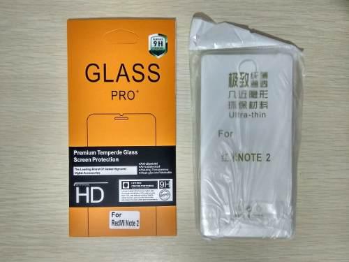 Xiaomi Redmi Note 2 Vidrio Templado + Case Tpu Silicona