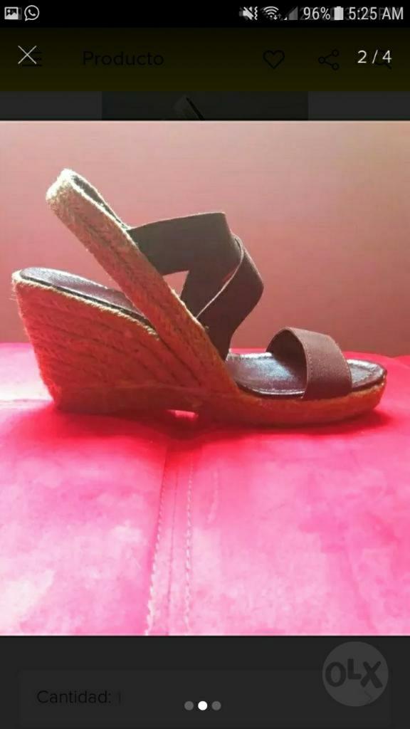 Zapatos Sandalia Mujer Taco Cuña Talla38