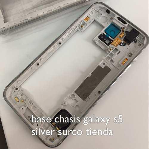 Base Chasis Carcaza Galaxy S5 Silver Surco Tienda