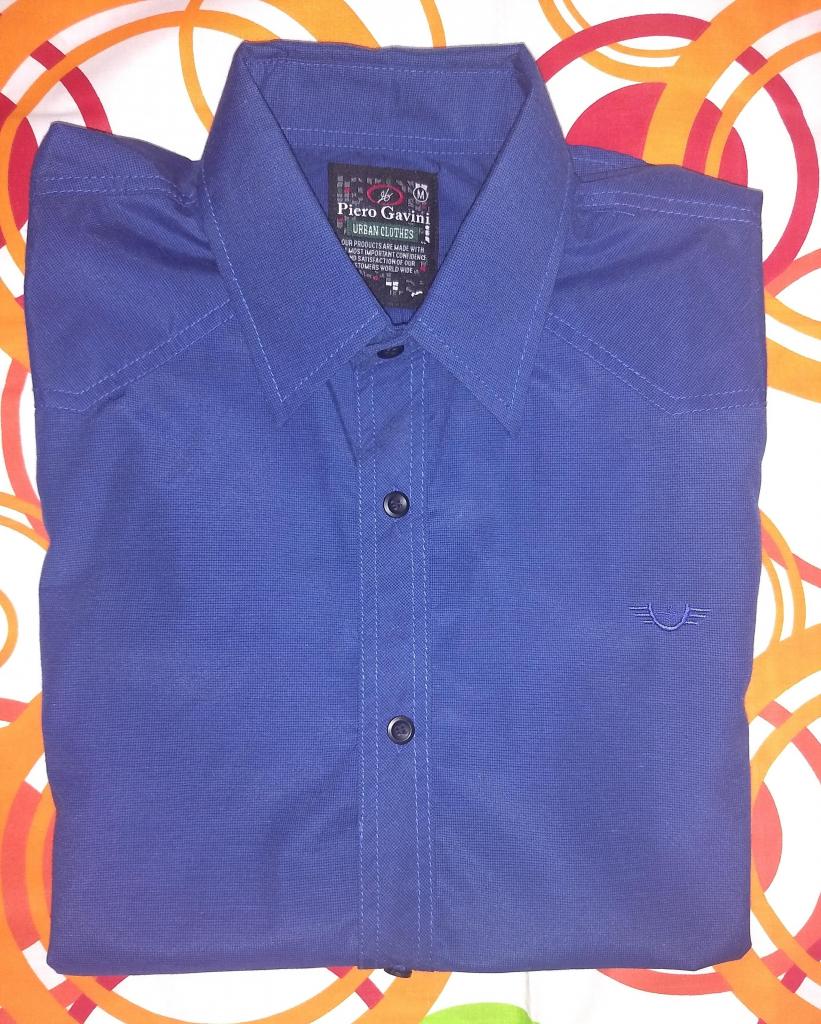 Camisa Manga Corta Azul