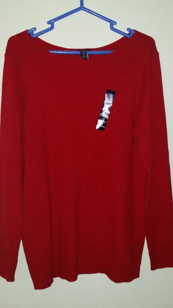 Gap Mujer Sweater Ribbed Boatneck Rojo L