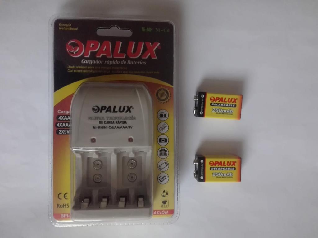 Cargador Opalux De 4 Pilas Aa, Aaa O 2 Bateria 9v 2 Baterias