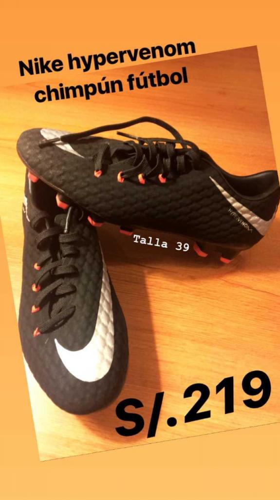 Nike Hypervenom Chimpun Futbol Negro Talla 39