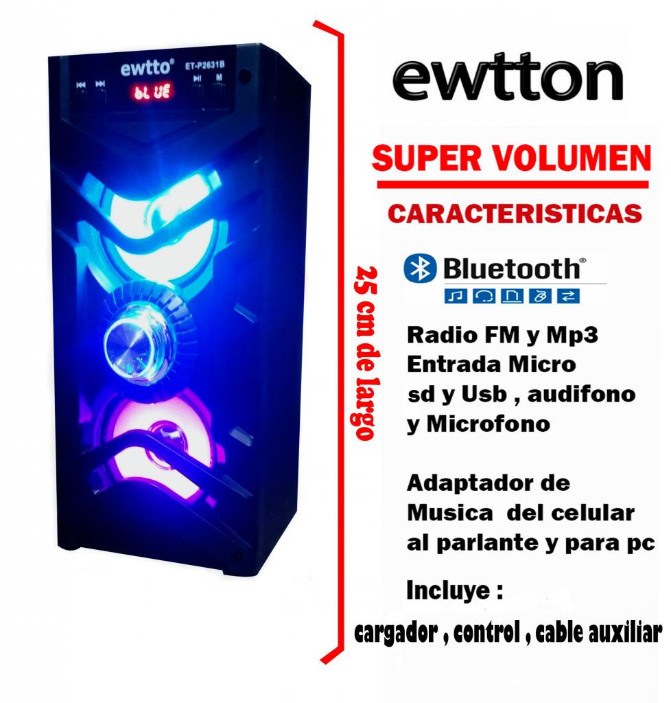 Parlante Portatil Radio Bluetooth Recargable Usb Mp3 karaoke