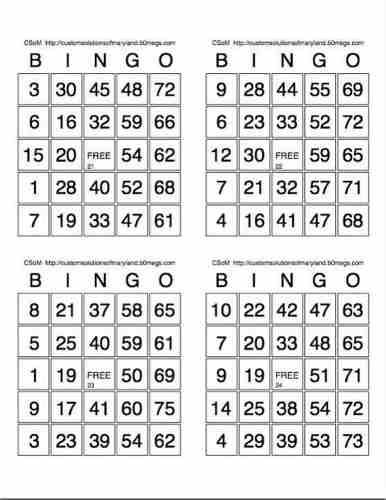 Cartones De Bingo En Pdf Para Imprimir (2000 Cartones) 500 H