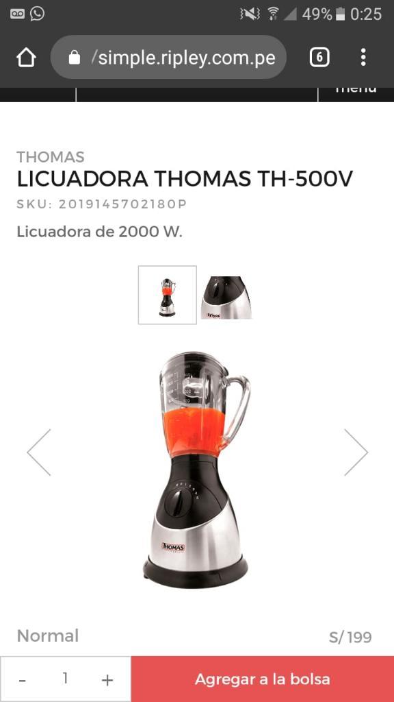 Licuadora Thomas Th500v Nuevo