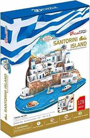 Rompecabezas 3d. Santorini Island. Isla. Cubic Fun