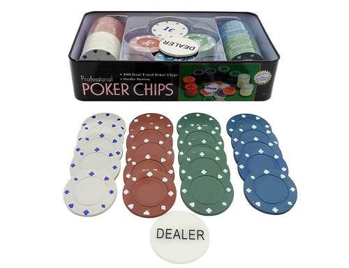 Set De 100 Fichas De Poker + 1 Ficha Dealer