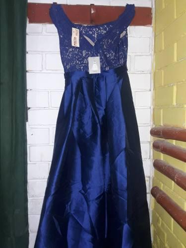 Vestido Azul De Gala.marca Quinda Ropa Y Accesorios