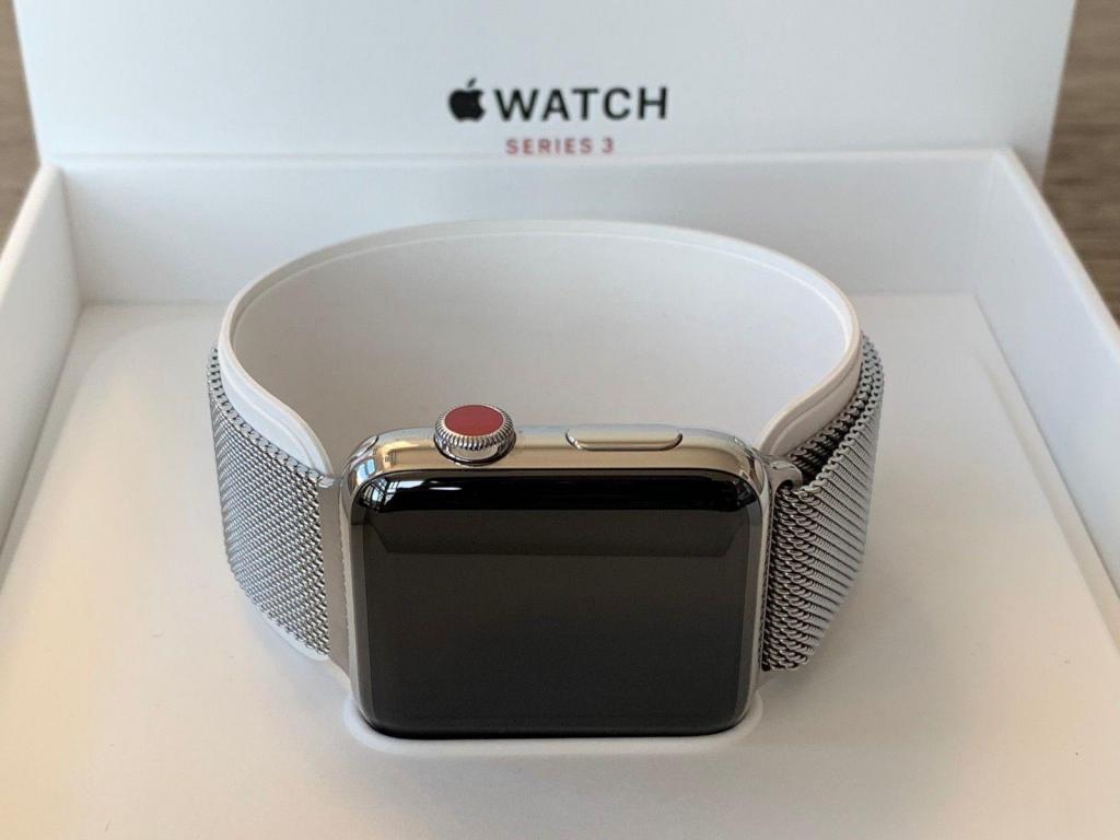 Estuche de acero inoxidable Apple Watch serie 3 de 42 mm con