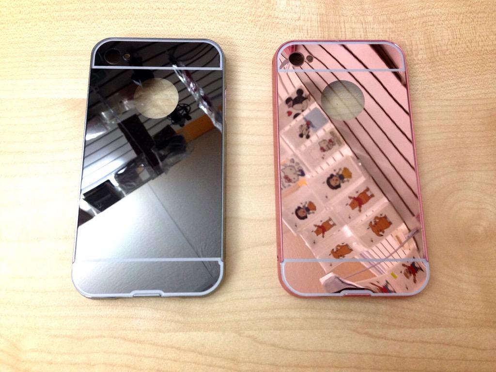 Funda Espejo Marco Metal Tapa Acrilica iPhone 4,4s