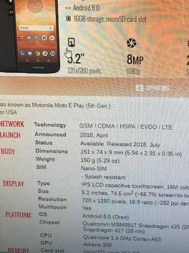 Moto E5 Play Nuevo