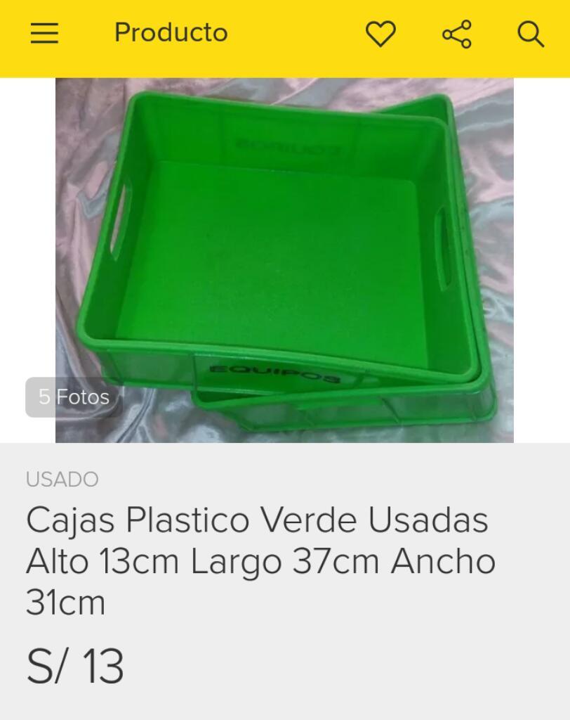 Cajas Plástico Usadas 13cm Alto 37largo