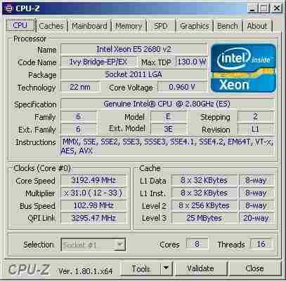 Procesador Xeon 2.8ghz V2 Lga2011 25mb 8nuc 16cores Mil Sls