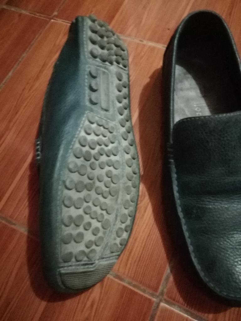 Zapatos Cuero Azul T42
