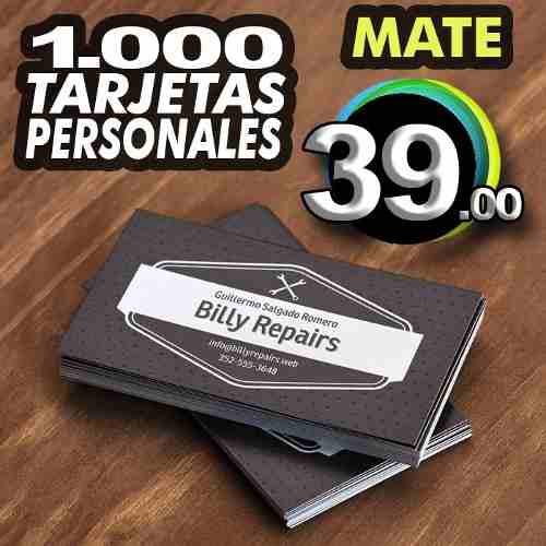 1.000 Tarjetas Personales Mate - S/ 38