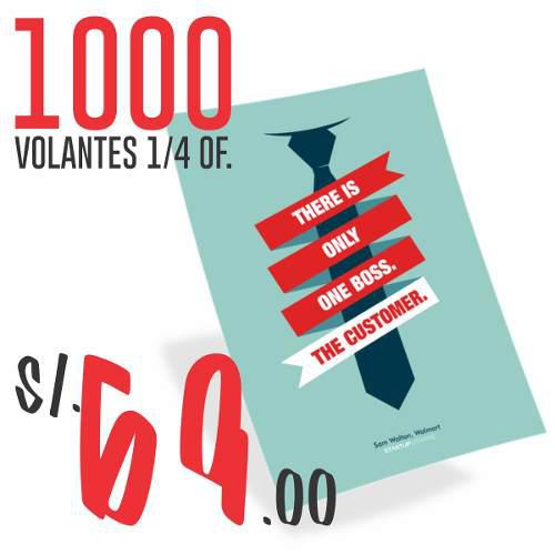 1000 Flyer Volantes 1/4 Of S/. 69.00