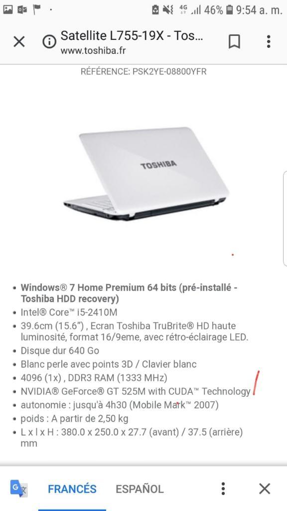 Laptop Toshiba 8/10