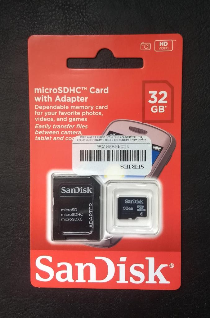 Nuevo Memoria Micro Sdhc Sandisk 32 Gb Cl 4 En Blister Rojo
