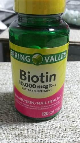 Biotin Biotina 10000 Mcg 120 Pastillas Spring Valley Usa
