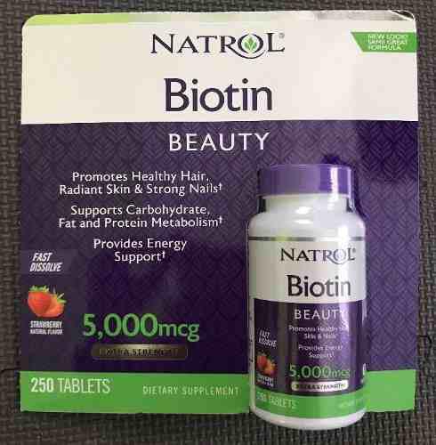 Biotin Natrol 250 Tabletas Importado De Eeuu