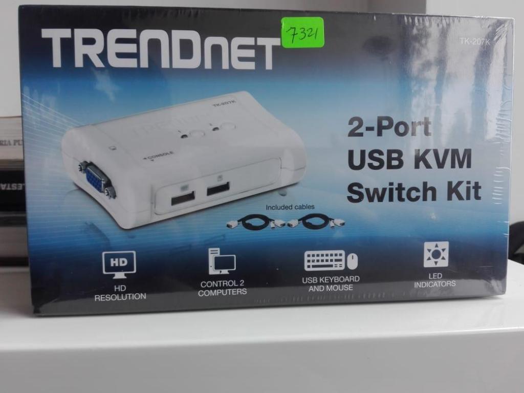 Trendnet Kit Switch KVM 2 puertos USB TK207K Nuevo Caja