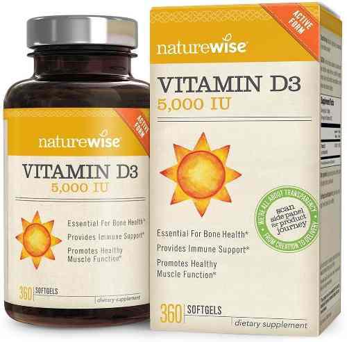 Vitamina D3 5,000 Iu. Americana 360 Capsulas