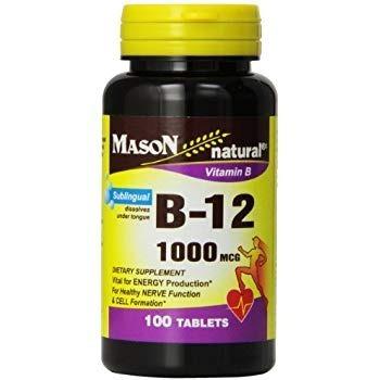 Vitamina Mason B12 Sublingual 1000 Mcg - 100 Tabletas