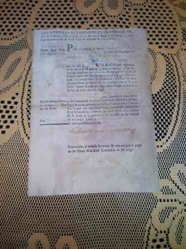 Antiguo Documento Colonial 1780 Casa De Moneda