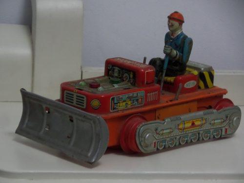 Antiguo Juguete De Lata Japones Bulldozer