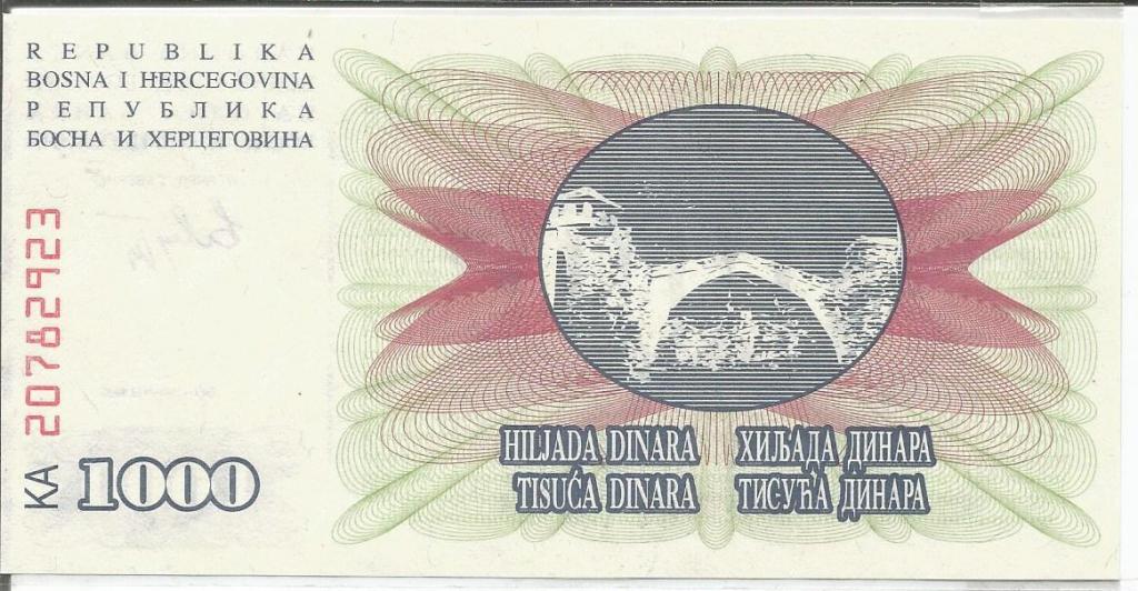 Billete de Bosnia Herzegovina