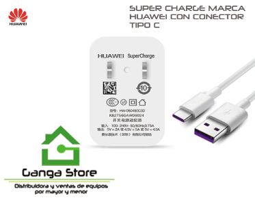 CARGADOR HUAWEI SUPER CHARGE CON CABLE TIPO C