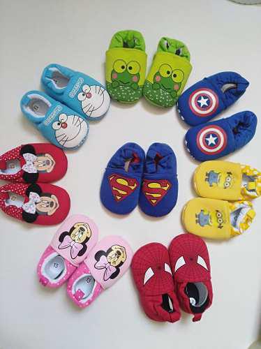 Zapatos De Bebe Minions,minnie,spiderman, Superman, Cap.amer