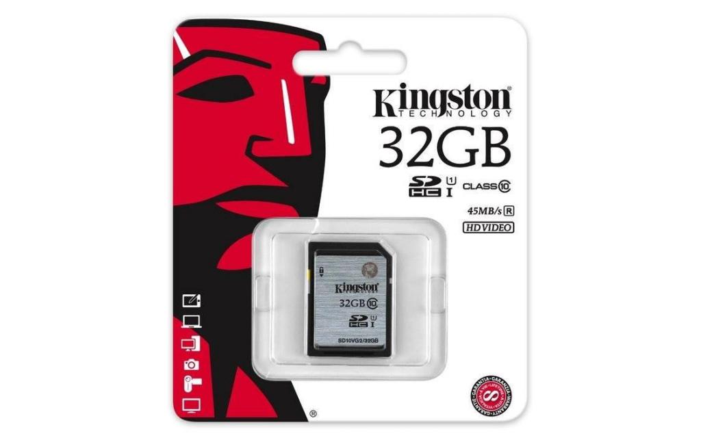 Tarjeta de memoria SD Kingston 32GB clase  mbs HD VIDEO