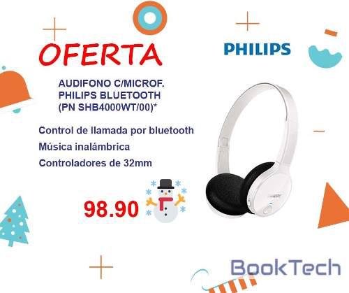Audifono C/microf. Philips Bluetooth Shb4000wt White