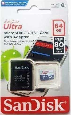 Memoria Sandisk Tarjeta Ultra Micro-sdhc 64gb Clase 10
