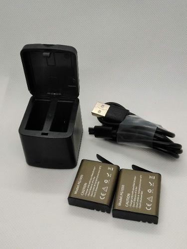 02 Baterías + 01 Cargador Dual Tipo Box + 01 Cable Usb Eken