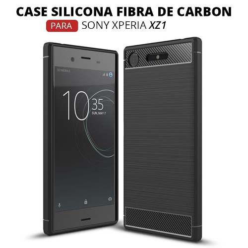 Case Funda Protector Goma Fibra Carbono Sony Xperia Xz1